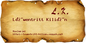 Löwentritt Kilián névjegykártya